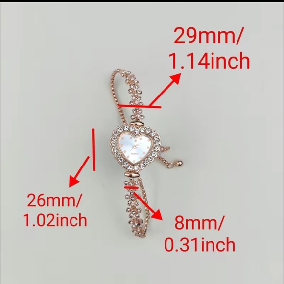 Cute  GOLD heart shaped watch - Picture 13 of 15
